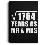 42nd Anniversary Square Root of 1764 Years As Mr & Mrs - Canvas Portrait