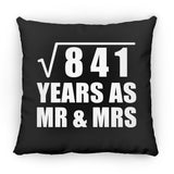 29th Anniversary Square Root of 841 Years As Mr & Mrs - Throw Pillow Black